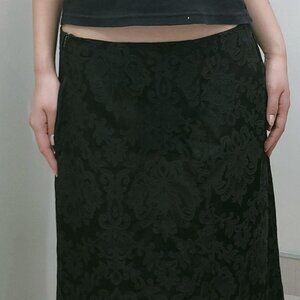 Vintage Y2k Silk Pattern Long Skirt